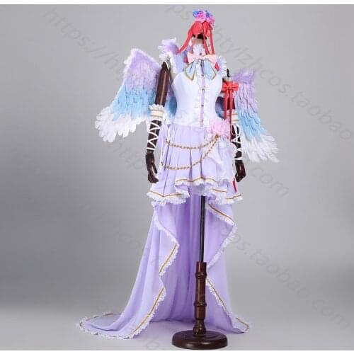 Anime! Love live! Nishikino Maki March White Valentines Day Angel Awakening Lolita Dress Uniform Cosplay Costume Free Shipping