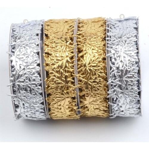 20Yards 4 Color Maple Leaf Satin Ribbons Artificial leavs For Sewing Handmade Crafts Accessories Wedding DIY Decoration Cheap
