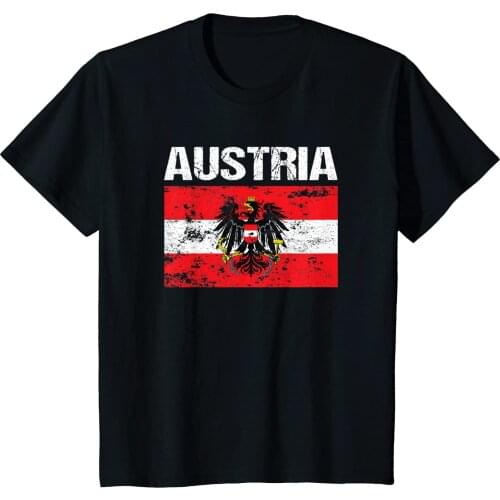 Austria Vienna Land der Berge Eagle Austrian Flag T-Shirt. Summer Cotton O-Neck Short Sleeve Mens T Shirt New Size S-3XL