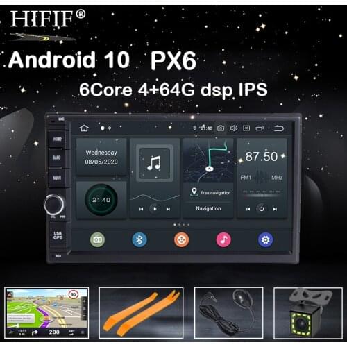 PX6 high Version RAM 4GB+ ROM 64GB Android 10 7 inch 2Din Universal Car Radio GPS Multimedia Unit Player For VW Nissan Kia