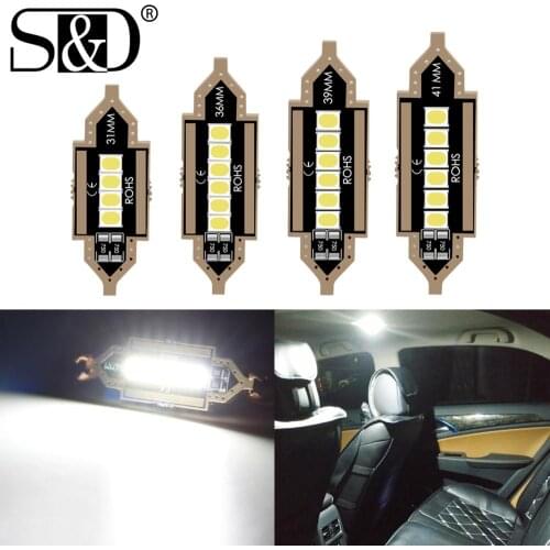 1PC Festoon C5W LED C10W Car LED Bulbs Canbus Interior Reading Light 6000K 31mm 36mm 39mm 41mm Auto Room Ceiling Dome Lamp 12V