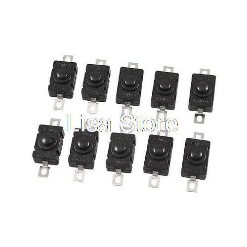 Torch Flashlight Self Lock SPST Push Button Switch AC/DC 250V 1.5A