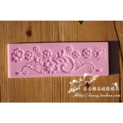 L051 Flower Lace mold Silicone Fondant Mold Gum Paste Cake Decorating cake topper Mould