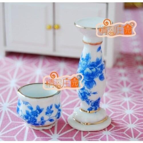 G05-X511 children baby gift Toy 1:12 Dollhouse mini Furniture Miniature rement Ceramic flower pots 1pcs