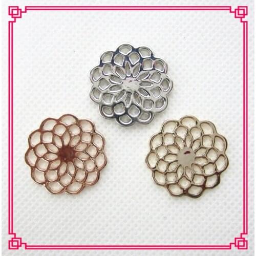 Hot selling 30pcs/lot 22mm large mix 3 color flower window plate fit 30mm glass locket floating charms plate