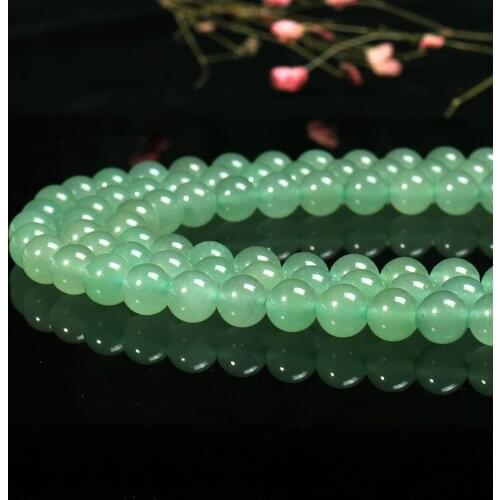 Natural green aventurine 4-12mm round Gemstone beads for 925 sterling silver Jewelry Making Necklace Bracelet 15inch ICNWAY