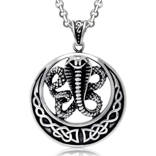 FATE LOVE New of 2021 Male Men Snake Necklaces & Pendants Stainless Steel Box Chain Fashion jewelry Boyfriend Gift