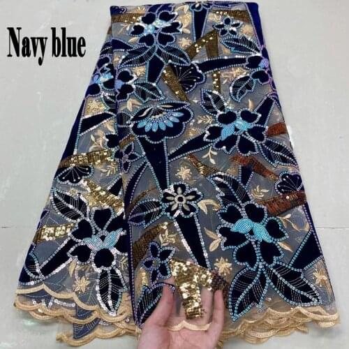 7colors (5yards/pc) High quality soft velvet French net lace with gorgeous sequins embroidery newest African tulle lace FJY416