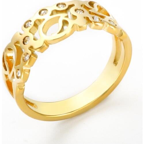New Fashion Hollow Crystal Geometric Rings Gold Plated Horseshoe Rings For Women Men Party Jewelry Gift Wholesale