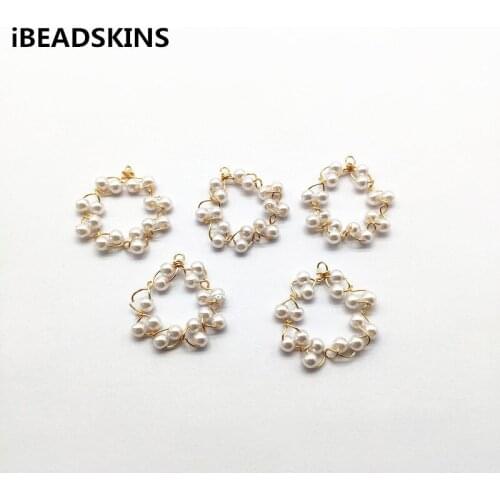 New arrival! 29x24mm 50pcs Copper/Imitation pearl Round shape charm for Earrings parts,hand Made Earrings Findings Jewelry DIY