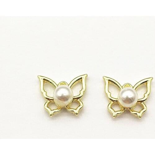 New arrival! 100pcs Imitation pearls Butterfly Charm for Handmade Necklace Earring DIY Parts,Jewelry Findings & Components