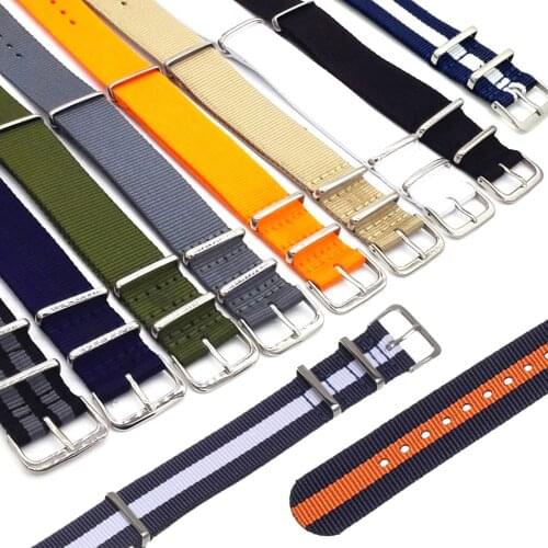 1pc New Universal Nato High Quality Nylon Weaving Loop Watch Strap Band Heavy Duty 18 20 22 mm for Apple Watch for Samung Galaxy