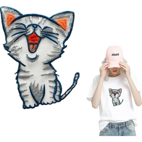 Clothing Diy Embroidery Biker Patch 175mm Cat Logo Deal with it Flower Patches for Clothes Stickers Strange things Free Shipping