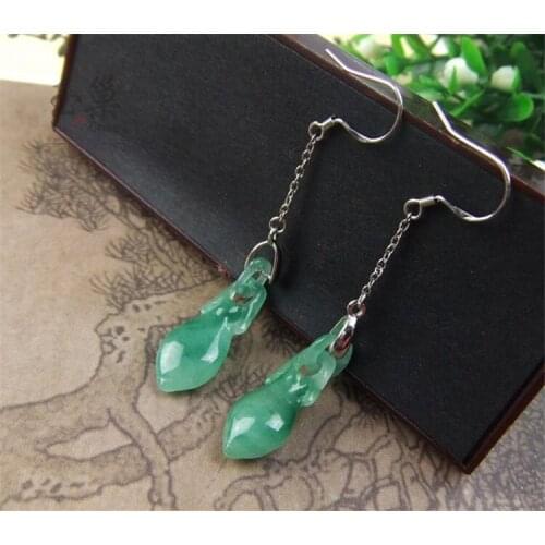 Original Earrings Jade Earrings Long Jade Earrings Necklace S925 Silver Fashion Jewelry