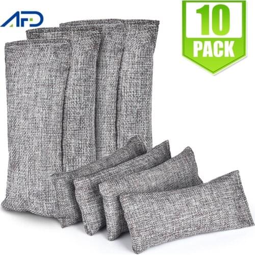 10Packs Natural Bamboo Charcoal Bags Closet Shoe Deodorant Bag Natural Air Purifier Deodorize Desiccant for Household
