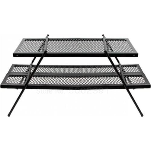 Outdoor Camping Portable Table Barbecue Multi-function Combination Picnic Table Net Shelf Flower Folding Table Rack