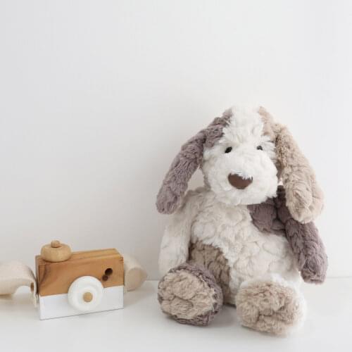 Fluffy Dotted Doggy Plush Stuffed Animal Toys Soft Cozy Dog Doll Handmade Cute Pug Soft Toys