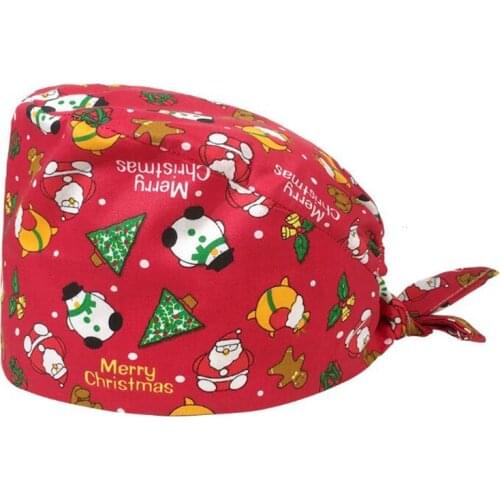 Christmas Snowman Series Print scrub hats nursing accessories cap pet laboratory shop hat women scrubs cap gorros quirurgicos