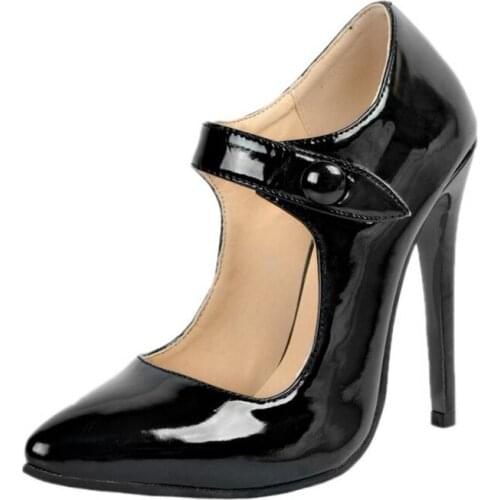 SHOFOO shoes,Beautiful fashion womens shoes, patent leather, about11 cm high-heeled womens shoes, pointed toe pumps.SIZE:34-45