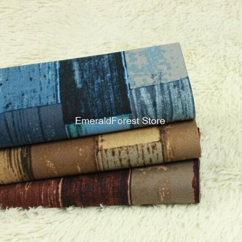 High quality thick cotton geometric antique wall printing fabric Handmade DIY bag Fabric Cotton 90cmx110cm