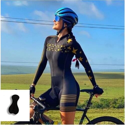 Womens Breathable Professional Long Sleeve Jumpsuit Professional Competition Suit, Triathlon Cycling Triathlon Jumpsuit Suits