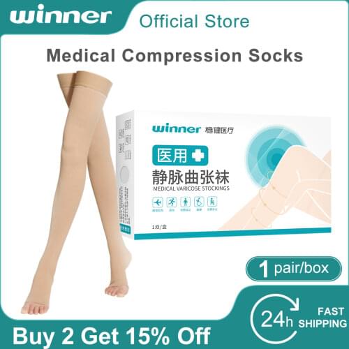Winner Medical Compression Socks Unisex Varicose Veins Socks Elastic Pressure Stockings Sleep Feet Varicose Vein Treatment 1pair
