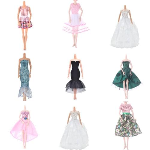 1pcs New Brand 13 Kinds Fashion Clothes Wedding Princess Or Dolly Party Dress For Doll Best Gift For Girl