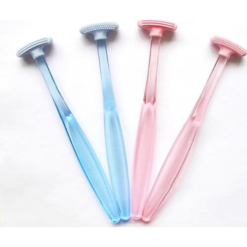 1Pc Silicone Tongue Cleaner Oral Hygiene Tongue Scraper Cleaning Brushes, Reusable Double Side Oral Care Tongue Brush