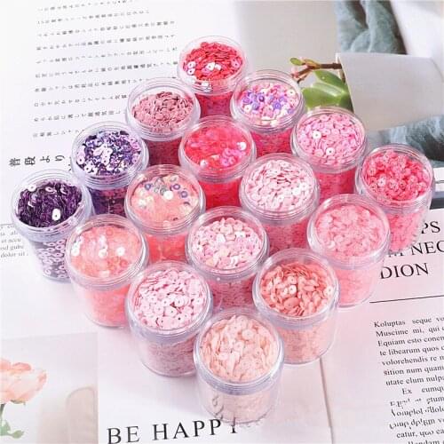 10g Pink Series Sequins 1 Box 4mm Flat Round Sequin DIY Glitter Craft Paillettes Nail Art Wedding Sewing Lentejuelas Accessories