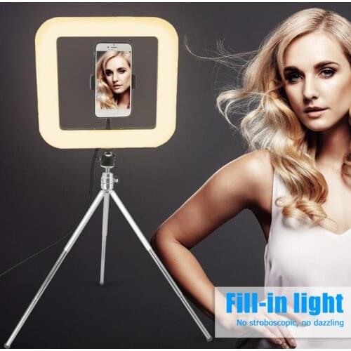 11inch LED Ring Light Fotografia Lamp Bi-color 3200K-5500K Square Makeup Lamps for Video YouTube Photo Studio Light aro de luz
