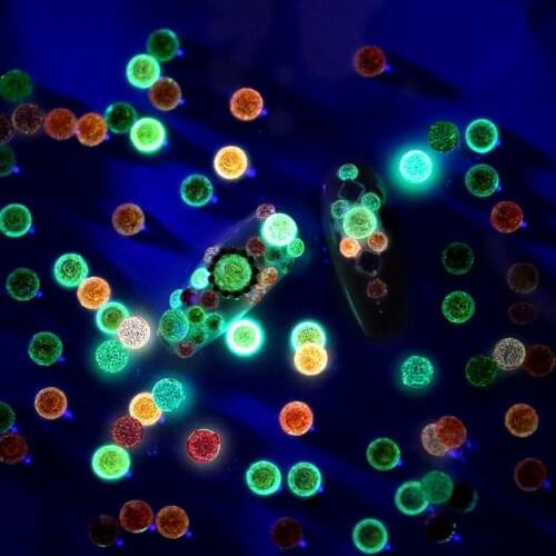 250Pcs/Bag Luminous Nail Rhinestones SS6-SS20 Glow in Dark Fluorescent Nails Gems Stone3D Nail Iridescent Neon Colors Gems