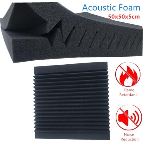 500x500x50mm 4Pcs Studio Acoustic Soundproof Foam Sound Absorption Treatment Panel High Density Flame Retardant Sponge