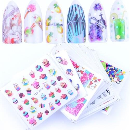 48pcs Mixed Designs Nail Sticker Beauty Cake Water Transfer Decal Watermark Catch Dream Nail Art Decoration Manicure Watermark