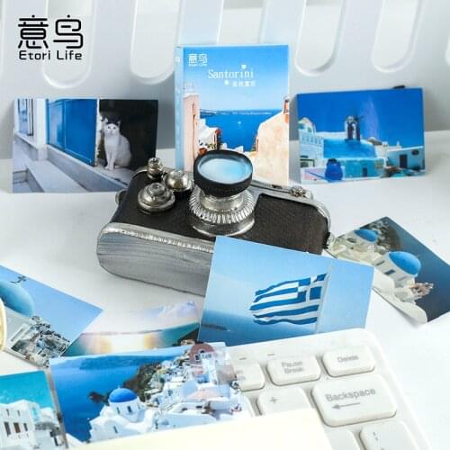 8SETS/LOT santorini series markers photo album decoration seal DIY box paper Sticker