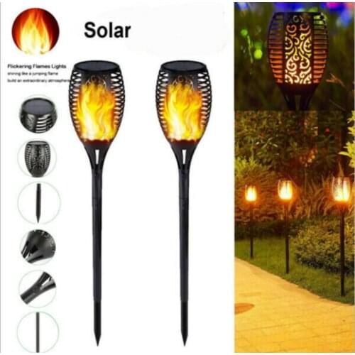 96LED Solar Flame Torch Light Flickering Waterproof Garden Decor Landscape Lawn Lamp Path Lighting Torch Outdoor Light