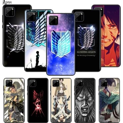 Anime Attack On Titan For OPPO Realme Narzo 20 C2/3/11/12/15/17 X2 X3 X7 XT X50 Q2i V3 V5 V15 Pro Black Silicone Soft Phone Case