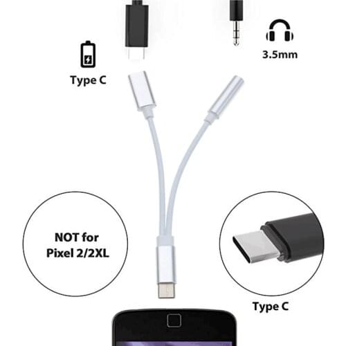 Mini Type-C to 3.5mm Earphone Audio Cable 2 In 1 Music Port Adapter Type C to 3.5 AUX Jack for Xiaomi 6 Mi6