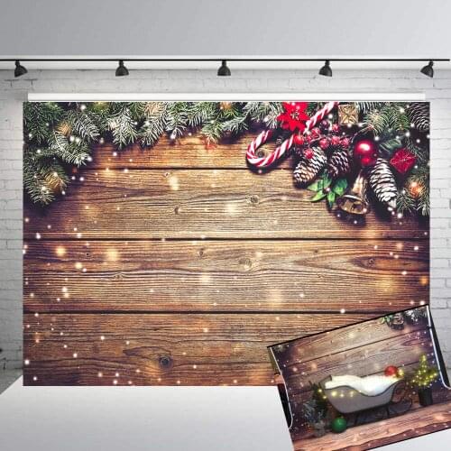 BEIPOTO Snowflake Glitter Christmas Brown Wood Photography Backdrop Xmas Background for Kids family party decor photo booth B251