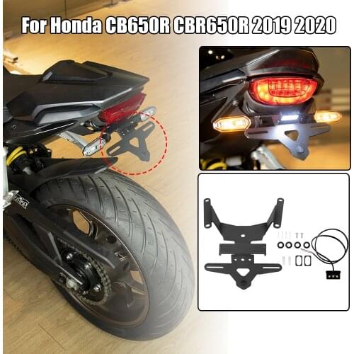 For Honda CB650R CBR650R 2019 2020 Fender Eliminator License Plate Holder Bracket With Led Light Motorcycle Accessories New