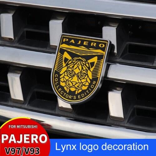 For Mitsubishi Pajero 97 V93 V87 Lynx logo Decoration Pajero Car Logo Decoration Wheel Hub Pajero Front Grid Decoration