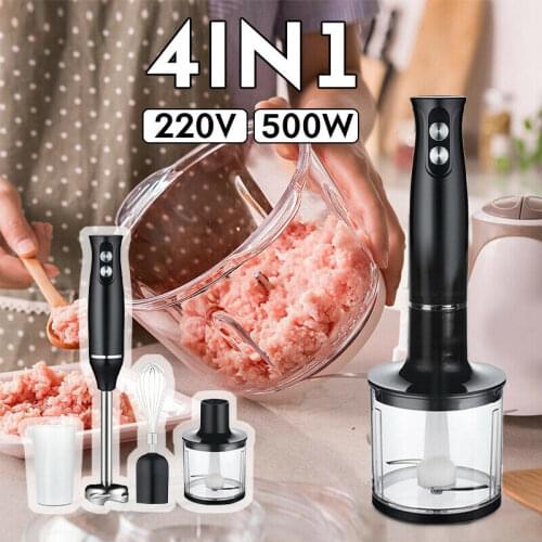 500W 4-in-1 Electric Meat Mixer Blender Grinder Chopper Smoothie High-speed Food Mixer Automatic Machine Quiet Food Blender