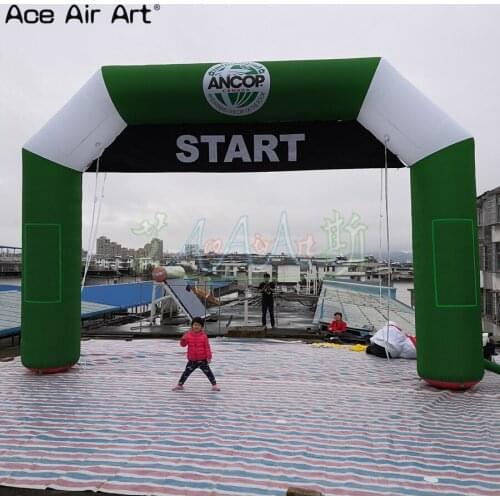 Customized sport event arch inflatable start finish line,removable banner and sticker boxes archway on discount