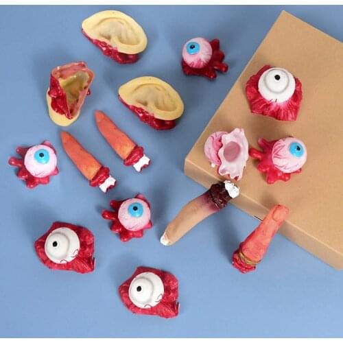 Halloween Decor Artificial Prosthesis Fake Bloody Finger Eyeball Ears Haunted House Scary Scene Props Halloween Party Supplies