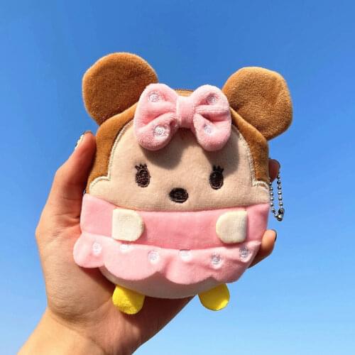 Disney Purse Mickey Mouse Minnie Plush Coin Purse Kawaii Bag Kids Anime Wallet Cute Baby Girl Bag