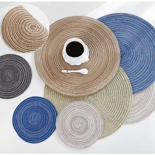 Round Cotton Coaster Heat Resistant Linen Dining Table Plate Mat for Household Protects Table from Burnt out 18/36cm TS2
