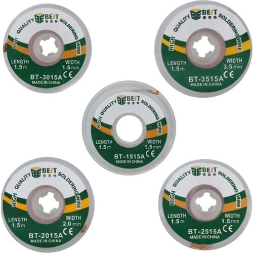 BEST 1.5M *1.5/2/2.5/3/3.5MM Strong Desoldering Braid Solder Remover Wick Wire Lead Cord Flux BGA Repair Tool