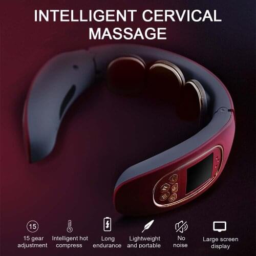 Relieve Neck Massager Therapy Shoulder USB Charging Red ABS 4 Modes Electrotherapy Apparatus Body Massage Physiotherapy Machine