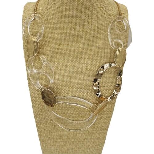 Fashion Bohemia Style Choker Necklace Acrylic Big Flower Elegant Women Trendy Statement Pendant Necklace