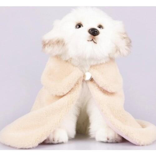 Soft Pet Cape Buckle Closure Keeping Warmth Skin Friendly Dogs Cloak Coat Pet Small Animals Dogs Cats Supplies Winter Clothes