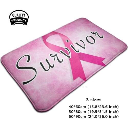 Survivor 3D Soft Non-Slip Mat Rug Carpet Foot Pad Breastcancer Cancer Awareness Pink Ribbon Surviver Pinkribbon